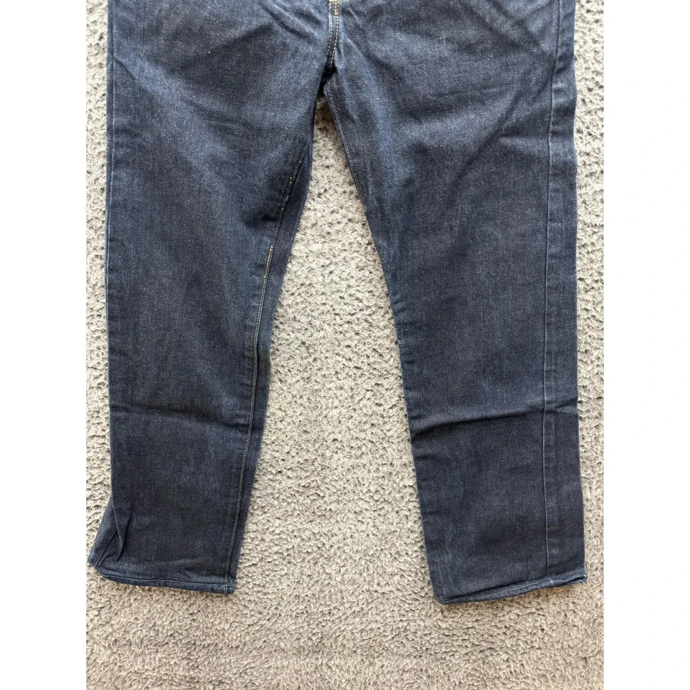 Tellason Mid Rise Slim Straight Selvedge Cotton Jeans‎ Black Mens Size 29